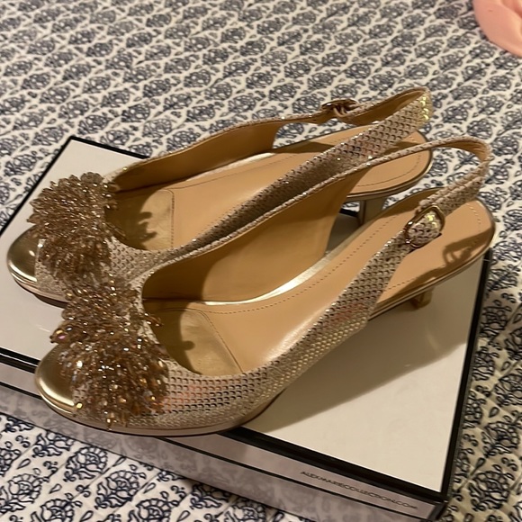 Alex Marie open toe sling back pumps- Marla714 Sand Gold - Picture 4 of 11